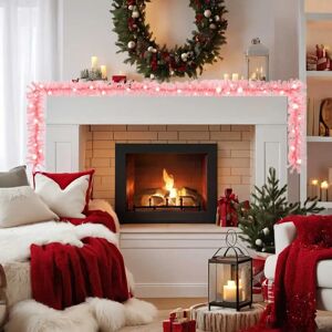 vidaXL Pink Christmas Garland with LED Lights 20 m - Christmas Decoration vidaXL Pink Christmas Garland with LED Lights 20 m - Christmas Decoration