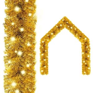 vidaXL Christmas Garland with LED Lights - 20 m Gold Holiday Xmas Decoration vidaXL Christmas Garland with LED Lights - 20 m Gold Holiday Xmas Decoration