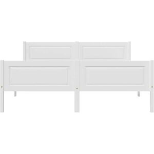 vidaXL 322106 Bed Frame - Modern White Wooden Bed Base vidaXL 322106 Bed Frame - Modern White Wooden Bed Base