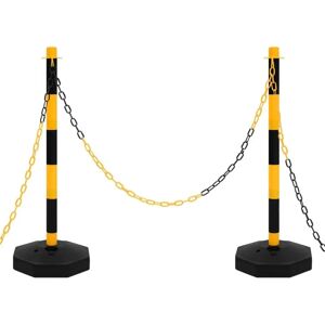 vidaXL Chain Post Set with 10 m Plastic Chain - Traffic Safety Barrier vidaXL Chain Post Set with 10 m Plastic Chain - Traffic Safety Barrier