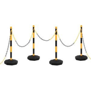 vidaXL Chain Post Set with 10 m Plastic Chain Traffic Safety Warning Signs - Traffic Barrier Set vidaXL Chain Post Set with 10 m Plastic Chain Traffic Safety Warning Signs - Traffic Barrier Set