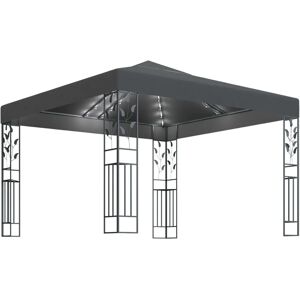 vidaXL Pavillon mit LED-Lichterkette - 3x3 m - Anthrazit - Pavillon vidaXL Pavillon mit LED-Lichterkette - 3x3 m - Anthrazit - Pavillon