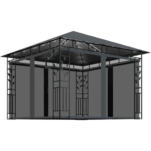 vidaXL Gazebo with Mosquito Net & LED String Lights - Garden Product vidaXL Gazebo with Mosquito Net & LED String Lights - Garden Product