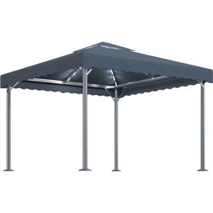 vidaXL Aluminium Gazebo with LED String Lights 300x300 cm - Gazebo vidaXL Aluminium Gazebo with LED String Lights 300x300 cm - Gazebo
