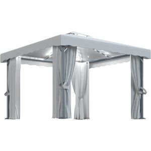 vidaXL Garden Gazebo with Curtain & LED Lights - Garden Marquee vidaXL Garden Gazebo with Curtain & LED Lights - Garden Marquee