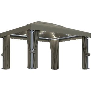 vidaXL Pavilion with Curtains & LED Light Chain - Garden Shelter vidaXL Pavilion with Curtains & LED Light Chain - Garden Shelter