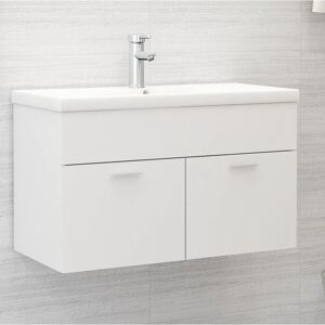 VidaXL White Engineered Wood Bathroom Sink Cabinet - Modern Design VidaXL White Engineered Wood Bathroom Sink Cabinet - Modern Design