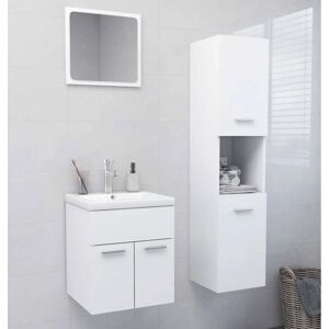 vidaXL Bathroom Furniture Set White - Wall Mirror Storage Cabinet - Bathroom Type vidaXL Bathroom Furniture Set White - Wall Mirror Storage Cabinet - Bathroom Type