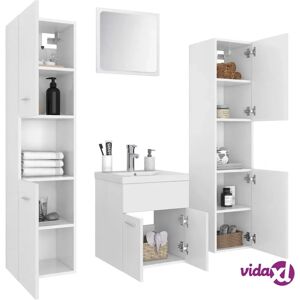 vidaXL Baderomsinnredningsett Hvit - Moderne oppbevaringsløsning vidaXL Baderomsinnredningsett Hvit - Moderne oppbevaringsløsning