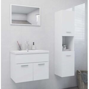 vidaXL Bathroom Furniture Set White - Wall Mirror Storage Cabinet vidaXL Bathroom Furniture Set White - Wall Mirror Storage Cabinet