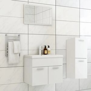 vidaXL White Bathroom Furniture Set - Nova - Wall Mirror & Storage vidaXL White Bathroom Furniture Set - Nova - Wall Mirror & Storage