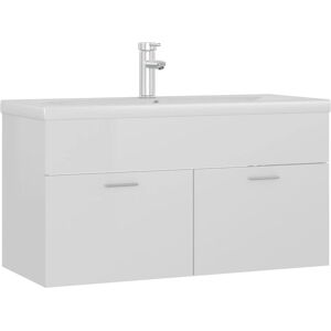 Set Arredo Bagno vidaXL - Modello 70904 - Design Bianco Lucido Moderno Set Arredo Bagno vidaXL - Modello 70904 - Design Bianco Lucido Moderno