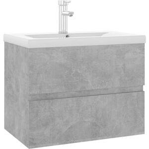 Mobile Bagno con Lavabo Integrato - Truciolato Grigio Mobile Bagno con Lavabo Integrato - Truciolato Grigio