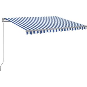 vidaXL 300x250cm Retractable Awning with LED Blue and White vidaXL 300x250cm Retractable Awning with LED Blue and White