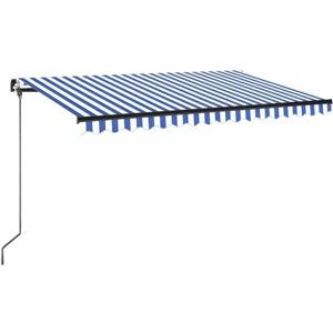 vidaXL Blue and White Retractable Awning - 400x350 cm - Outdoor vidaXL Blue and White Retractable Awning - 400x350 cm - Outdoor