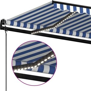 Maisonchic 888328 Tenda retrattile blu e bianco - Protezione solare Maisonchic 888328 Tenda retrattile blu e bianco - Protezione solare