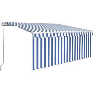 vidaXL Retractable Awning - Blue and White - 3x2.5 m vidaXL Retractable Awning - Blue and White - 3x2.5 m