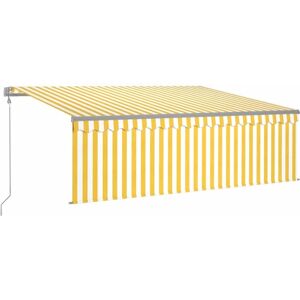 Tonnelle automatique avec capteur de vent vidaXL 4x3m Jaune Blanc - Publicité Tonnelle automatique avec capteur de vent vidaXL 4x3m Jaune Blanc - Publicité