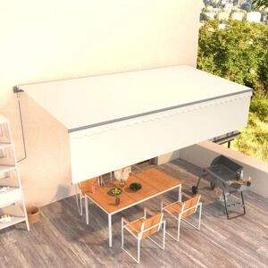 MAISONCHIC Udtækbar markise med parasole - 6x3 m Crema - Udendørs solskærm MAISONCHIC Udtækbar markise med parasole - 6x3 m Crema - Udendørs solskærm