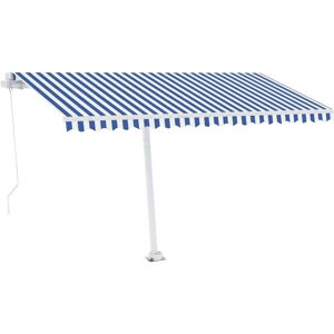 vidaXL Blue/White Retractable Awning - Outdoor Sun Shade vidaXL Blue/White Retractable Awning - Outdoor Sun Shade