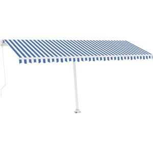 vidaXL 500x300 cm Blue/White Retractable Awning - Outdoor Shade Solution vidaXL 500x300 cm Blue/White Retractable Awning - Outdoor Shade Solution