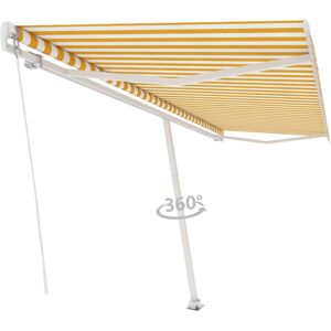 vidaXL 500x300cm Retractable Awning Yellow/White - Outdoor Cover vidaXL 500x300cm Retractable Awning Yellow/White - Outdoor Cover