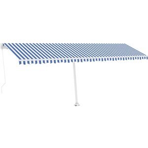 vidaXL 600x300 cm Blue/White Retractable Awning - Sun Shade vidaXL 600x300 cm Blue/White Retractable Awning - Sun Shade
