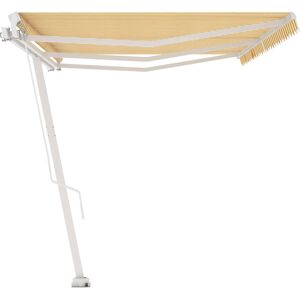 vidaXL 600x300 cm Yellow/White Freestanding Retractable Awning - Awning vidaXL 600x300 cm Yellow/White Freestanding Retractable Awning - Awning