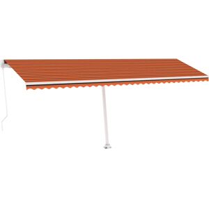 vidaXL Freestanding Manual Retractable Awning 600x300 cm Orange/Brown - Awning vidaXL Freestanding Manual Retractable Awning 600x300 cm Orange/Brown - Awning