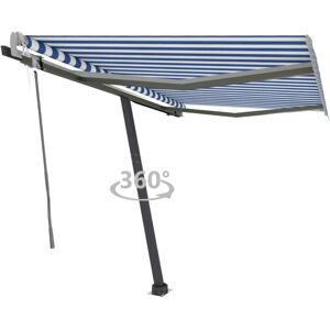 vidaXL Toldo rétractable automatique bleu/blanc - Abris de soleil - Publicité vidaXL Toldo rétractable automatique bleu/blanc - Abris de soleil - Publicité