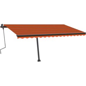 vidaXL 450x300 cm Orange and Brown Retractable Awning with LED - Outdoor vidaXL 450x300 cm Orange and Brown Retractable Awning with LED - Outdoor