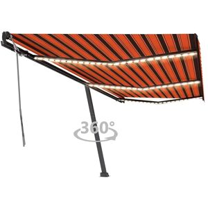 vidaXL Manual Retractable Awning Orange Brown 600x350 cm - Awning vidaXL Manual Retractable Awning Orange Brown 600x350 cm - Awning