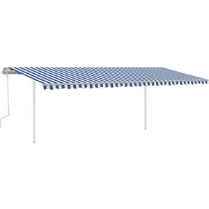 Maison Déco Store Balcony Retractable Awning - Blue & White - 6x3.5 M Maison Déco Store Balcony Retractable Awning - Blue & White - 6x3.5 M