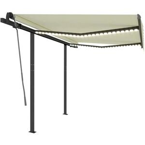 vidaXL Manuelle Retractable Parasol med LED 3.5x2.5 m Creme - Parasol vidaXL Manuelle Retractable Parasol med LED 3.5x2.5 m Creme - Parasol