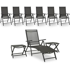vidaXL Garden Lounge Set 9 Piece Black and Anthracite - Garden Lounge Set vidaXL Garden Lounge Set 9 Piece Black and Anthracite - Garden Lounge Set