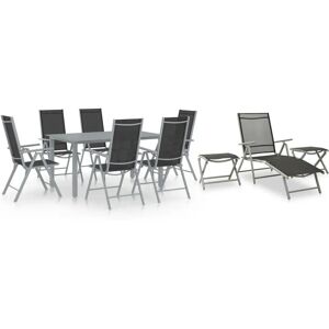 VidaXL Gartentisch-Set - Schwarz, Silber, Hellgrau VidaXL Gartentisch-Set - Schwarz, Silber, Hellgrau