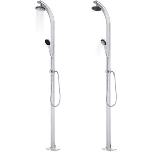 vidaXL Tuindouche Aluminium - 220 cm, Bruine Basis - Tuindouche vidaXL Tuindouche Aluminium - 220 cm, Bruine Basis - Tuindouche