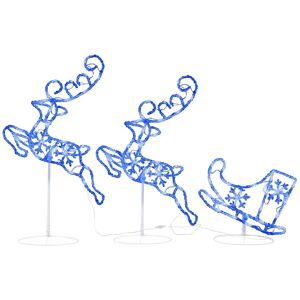 vidaXL Blue Acrylic Flying Reindeer & Sleigh Christmas Decoration - Christmas Decoration vidaXL Blue Acrylic Flying Reindeer & Sleigh Christmas Decoration - Christmas Decoration