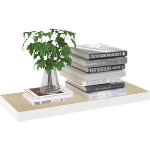 vidaXL 2x Étagères Murales Flottantes Chêne & Blanc MDF Étagère Suspendue - Publicité vidaXL 2x Étagères Murales Flottantes Chêne & Blanc MDF Étagère Suspendue - Publicité