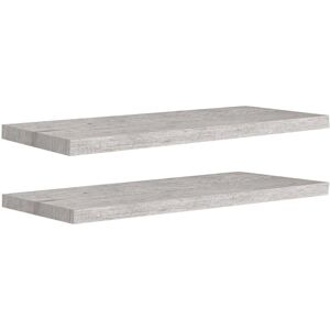 vidaXL 2x Floating Wall Shelves Concrete Grey MDF Wall Ledge - Wall Shelves vidaXL 2x Floating Wall Shelves Concrete Grey MDF Wall Ledge - Wall Shelves