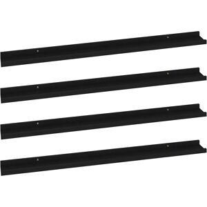 vidaXL 4x Wall Shelves Black 100x9x3 cm - Wall Shelves vidaXL 4x Wall Shelves Black 100x9x3 cm - Wall Shelves