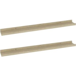 vidaXL 2x Wall Shelves Sonoma Oak 80x9x3 cm - Wall Shelves vidaXL 2x Wall Shelves Sonoma Oak 80x9x3 cm - Wall Shelves