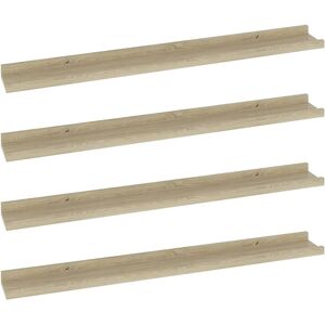 vidaXL 4 Wall Shelves Sonoma Oak - Wall Shelves vidaXL 4 Wall Shelves Sonoma Oak - Wall Shelves