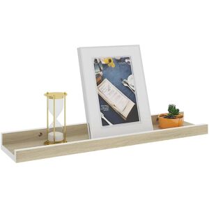 vidaXL White and Sonoma Oak Wall Shelves - 40x9x3 cm - Wall Shelves vidaXL White and Sonoma Oak Wall Shelves - 40x9x3 cm - Wall Shelves