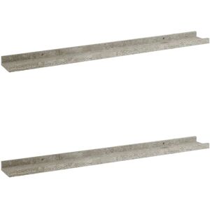 vidaXL Wall Shelves 2 pcs Concrete Grey 80x9x3 cm - Wall Shelves vidaXL Wall Shelves 2 pcs Concrete Grey 80x9x3 cm - Wall Shelves