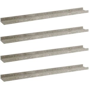 vidaXL 4x Wall Shelves Concrete Grey 80x9x3 cm - Wall Shelves vidaXL 4x Wall Shelves Concrete Grey 80x9x3 cm - Wall Shelves
