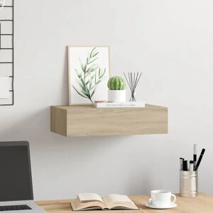 vidaXL Oak Wall-mounted Drawer Shelf - Wall-mounted Drawer Shelf vidaXL Oak Wall-mounted Drawer Shelf - Wall-mounted Drawer Shelf
