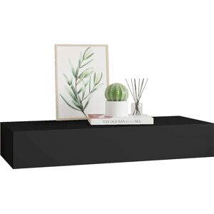 vidaXL Black MDF Wall-mounted Drawer Shelf - Wall-mounted Drawer Shelf vidaXL Black MDF Wall-mounted Drawer Shelf - Wall-mounted Drawer Shelf