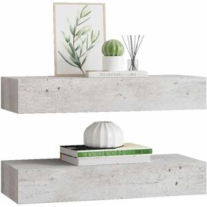 vidaXL 2x Wall Drawer Shelves Concrete Grey MDF Floating Cabinet Wall Shelf - Wall Shelf vidaXL 2x Wall Drawer Shelves Concrete Grey MDF Floating Cabinet Wall Shelf - Wall Shelf