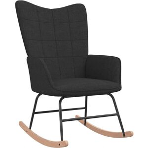 vidaXL Schaukelstuhl - Schwarz Stoff - Modernes Design vidaXL Schaukelstuhl - Schwarz Stoff - Modernes Design